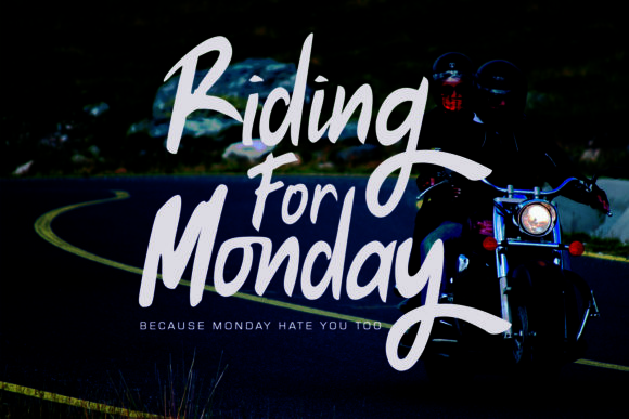 Riding for Monday: A Handwritten Font That Balances Boldness and Flow